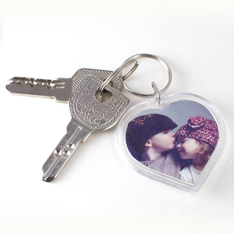 2 buc/3 buc lanț de chei în formă de inimă de culoare bomboană, rame foto transparente în formă de inimă, breloc pentru femei, cadou de Ziua Îndrăgostiților