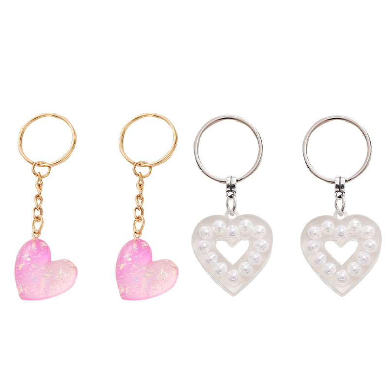 2 buc/3 buc lanț de chei în formă de inimă de culoare bomboană, rame foto transparente în formă de inimă, breloc pentru femei, cadou de Ziua Îndrăgostiților
