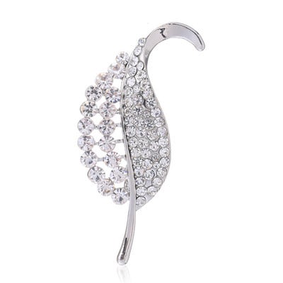 Broșă vintage cu frunze cu stras pentru femei Broșă elegantă Ace Bijuterii la modă de petrecere Accesoriu de iarnă 2 culori