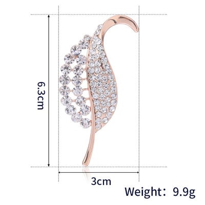 Broșă vintage cu frunze cu stras pentru femei Broșă elegantă Ace Bijuterii la modă de petrecere Accesoriu de iarnă 2 culori