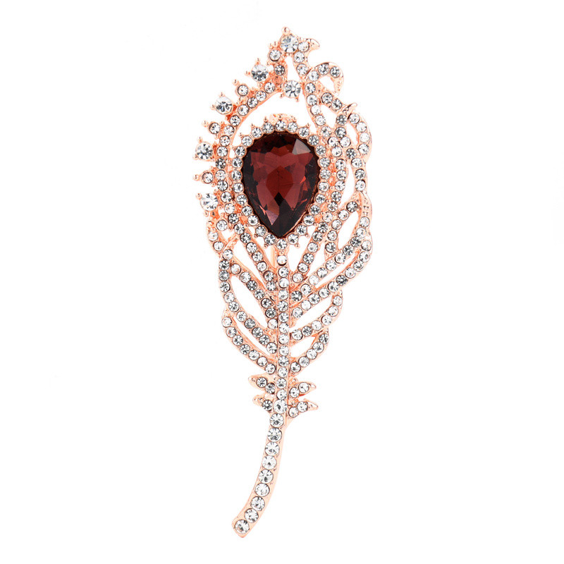 Broșe cu pene cu stras pentru femei, 3 culori, clasice, frunze, flori, broșă de birou, ace, cadouri