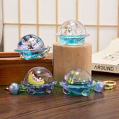 Astronaut creativ Oild farfurioară zburătoare Breloc lichid Desene animat Planetă plutitoare Rachetă Nisipuri mișcătoare Breloc cuplu Geanta Cadou Pandantiv