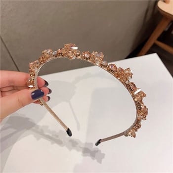 Южна Корея Crystal Rhinestone лента за глава мрежа червена INS френска елегантна лента за глава банкетна прическа прическа прическа дамска