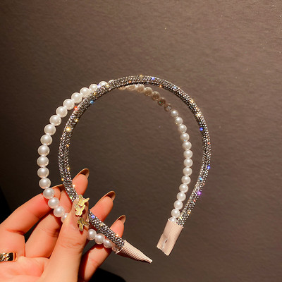 Coreea de Sud Cristal Stras Bentiță Net Roșu INS Franțuzesc Elegant Bandita Banchet Presiunea părului Par Coșcă Femei