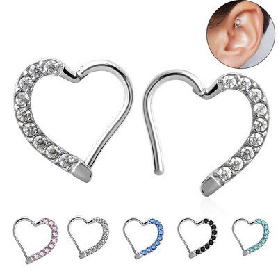 2020 Nou Top 10 oțel în formă de lună cerc cu balamale inel pentru nas mamelon Clicker cartilaj ureche tragus helix piercing buze bijuterii