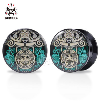 KUBOOZ Desene animat Hârtie acrilică Bărbat dopuri pentru urechi Piercing pentru corp Bijuterii Cercei Tuneluri Calibre Expansoare Stretchers 6-30mm 2BUC