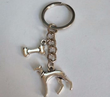 1 τεμ. Νέα μόδα κοσμήματα Greyhound Dog Paw Print Bone Key τσαντάκι Key Fob Messenger Τσάντα πλάτης Διακοσμήσεις με κλειδί