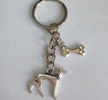 1 τεμ. Νέα μόδα κοσμήματα Greyhound Dog Paw Print Bone Key τσαντάκι Key Fob Messenger Τσάντα πλάτης Διακοσμήσεις με κλειδί