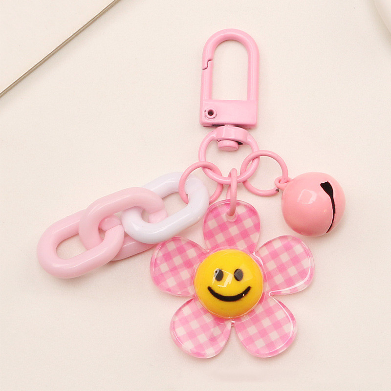 Makersland Színes Aranyos Smiley Arc Virág Kulcstartó Hátizsák Kulcsfüggő Kulcstartó Kulcstartók Kiegészítők Kulcstartó Bűbáj Ajándékok
