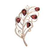 Cristal Strass Pene De Păun Broșă Femei Eșarfă Pin Pentru Costum Rochie Bijuterii Costume Moda Cadou