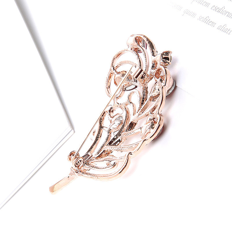 Cristal Strass Pene De Păun Broșă Femei Eșarfă Pin Pentru Costum Rochie Bijuterii Costume Moda Cadou