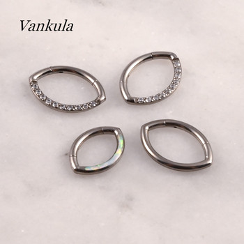 Vankula 1PCS G23 Титаниеви сегментни пръстени с форма на око Ушен хрущял Tragus Helix Пиърсинг за устни Носни пръстени Clicker Преграда