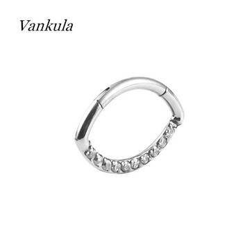 Vankula 1PCS G23 Титаниеви сегментни пръстени с форма на око Ушен хрущял Tragus Helix Пиърсинг за устни Носни пръстени Clicker Преграда