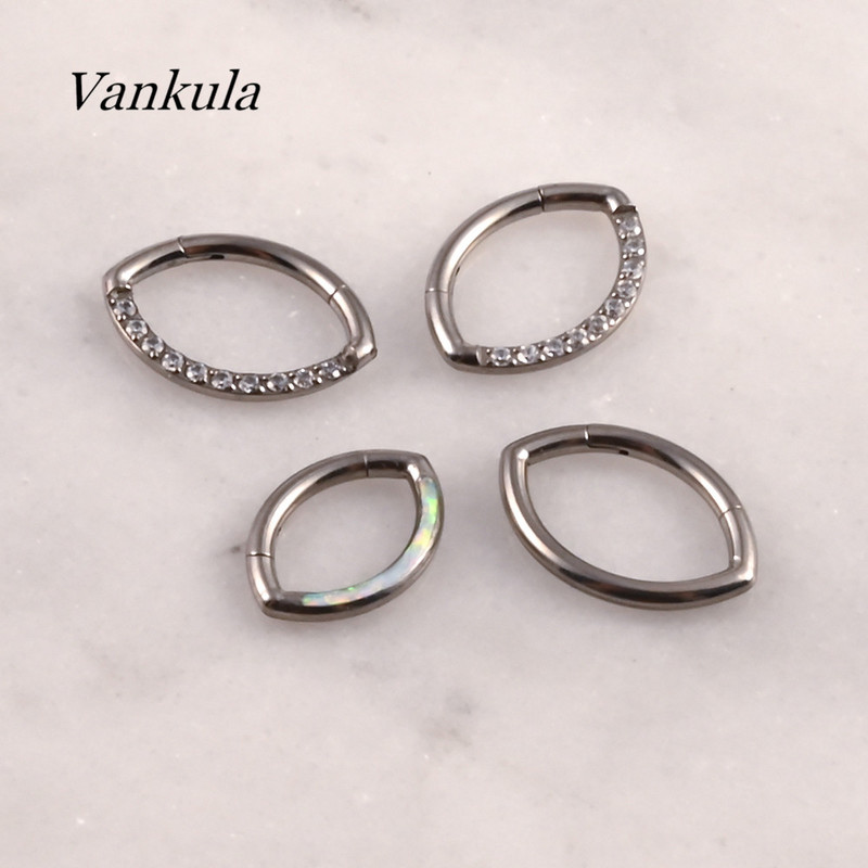 Vankula 1 DB G23 titán szem alakú szegmens gyűrűk fülporc Tragus Helix ajakpiercing orrgyűrűk Clicker septum