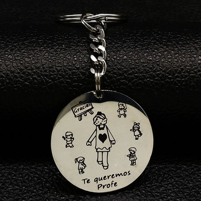 Gracias Por Ser Mi Profe Pandantiv din oțel inoxidabil pentru cheie femei profesor breloc bijuterii regalos para profesora K720S01