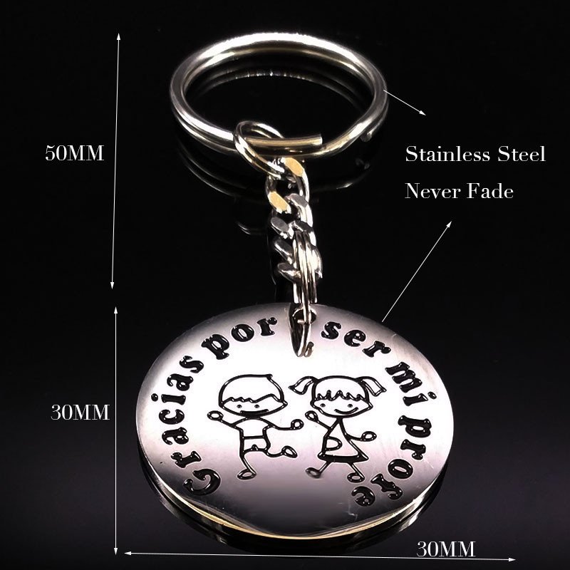 Gracias Por Ser Mi Profe Pandantiv din oțel inoxidabil pentru cheie femei profesor breloc bijuterii regalos para profesora K720S01