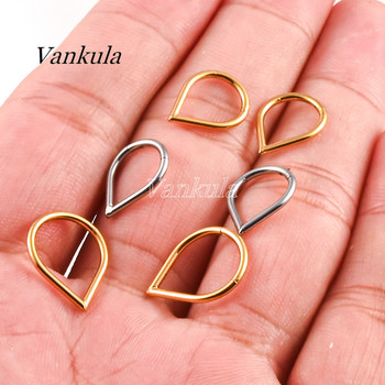 Vankula 1PCS 316L неръждаема стомана Teardrop Segment Rings Hoop Ушен хрущял Трагус Пиърсинг Нос Зърна Пръстени PVD злато