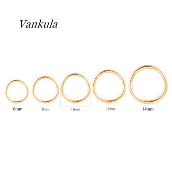 Vankula 2PCS 6-14 mm малък тънък нос от хирургическа стомана, устна, ухо, отворен пръстен с обръч 0 тип обръч, пиърсинг, бижута за тяло, 6 цвята