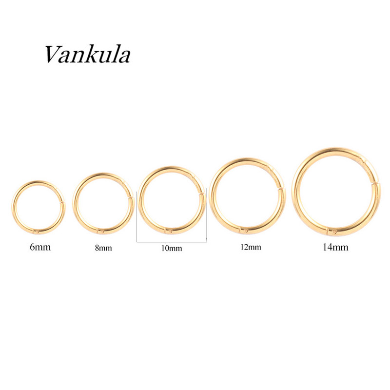 Vankula 2 DB 6-14mm kicsi vékony sebészeti acél orr ajak fül nyitott karika gyűrű 0 típusú karika piercing testékszer 6 szín
