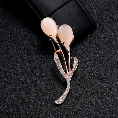 Xingyunday Cat Eye Steen Broche Pin Broche Bloem Parel Broche kiegészítők Kleding Bruiloft Sieraden Natuursteen Uil Kat Broches