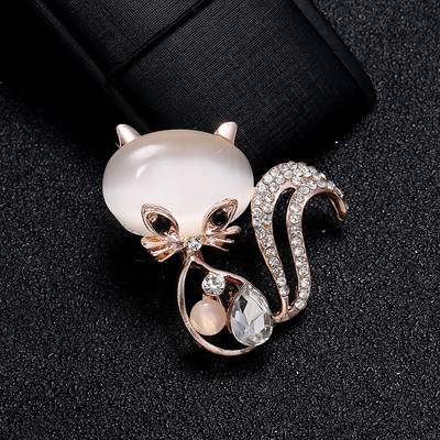 Xingyunday Cat Eye Steen Broche Pin Broche Bloem Parel Broche kiegészítők Kleding Bruiloft Sieraden Natuursteen Uil Kat Broches