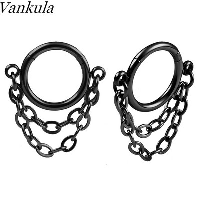 Vankula 1 buc Lanț pentru nas Nariz Ball Naz Stud Decorare Cercei Piercing Nariz Pircing Septum Dublu Inel Piercing Nas