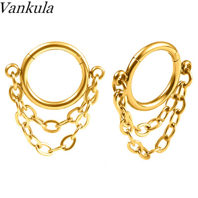 Vankula 1 buc Lanț pentru nas Nariz Ball Naz Stud Decorare Cercei Piercing Nariz Pircing Septum Dublu Inel Piercing Nas