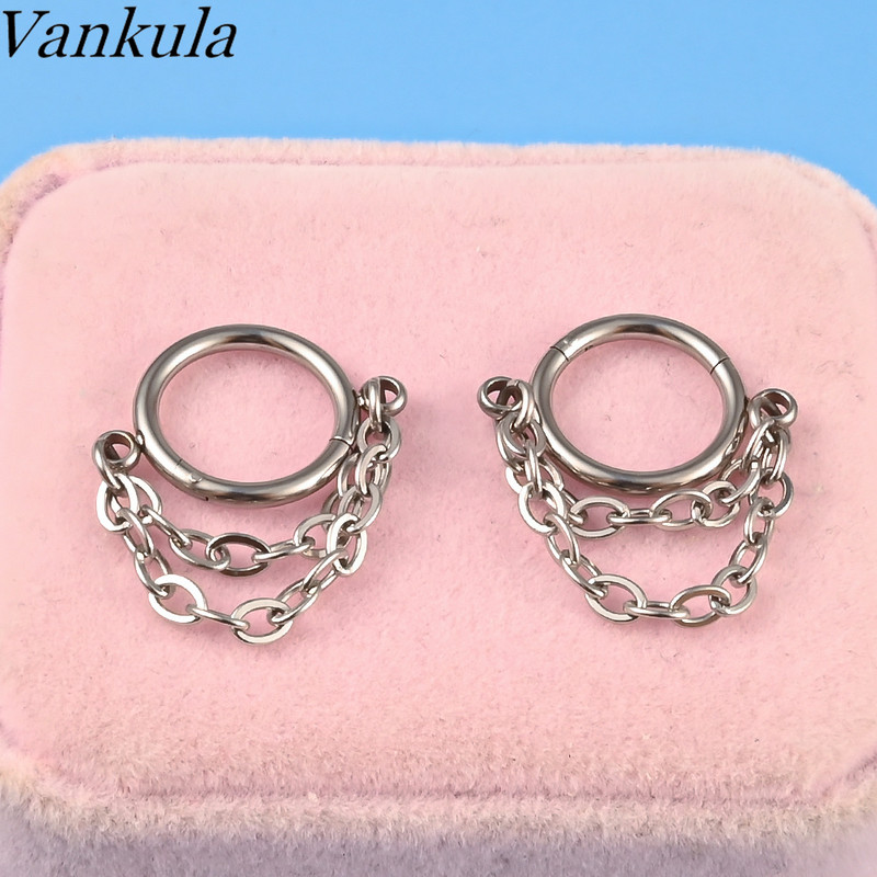 Vankula 1 buc Lanț pentru nas Nariz Ball Naz Stud Decorare Cercei Piercing Nariz Pircing Septum Dublu Inel Piercing Nas