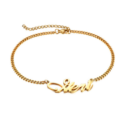 Brățară cu nume personalizată gleznă pentru femei, lanțuri pentru picioare din oțel inoxidabil de culoare aurie, bijuterii de vară pentru plajă