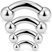 Vankula 1 buc din oțel inoxidabil 316L Piercing intern pentru sprâncene Banana dublă bilă curbată Barbell piercing bijuterii