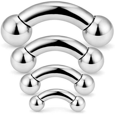 Vankula 1db 316L Rozsdamentes acél Belső Szemöldök Piercing Banán Dupla Ball Íves súlyzós test piercing ékszer