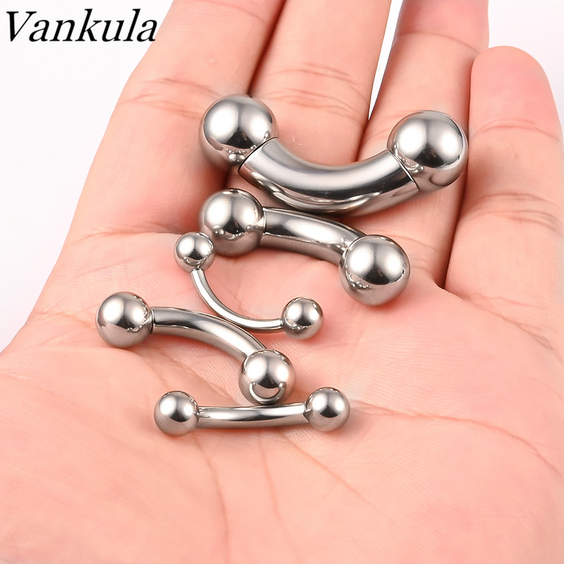 Vankula 1 buc din oțel inoxidabil 316L Piercing intern pentru sprâncene Banana dublă bilă curbată Barbell piercing bijuterii