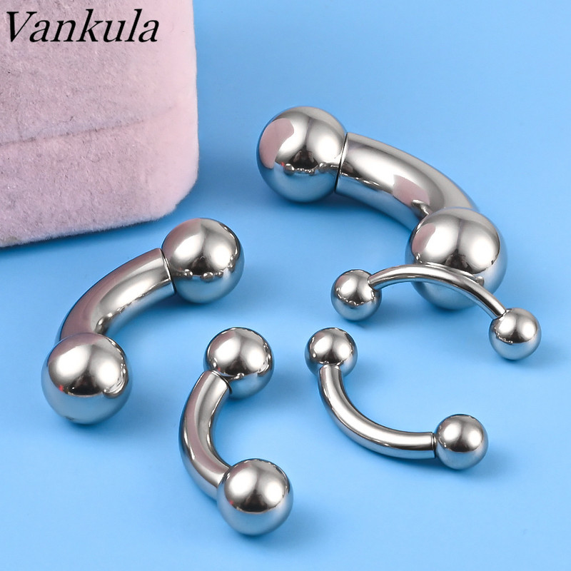 Vankula 1 buc din oțel inoxidabil 316L Piercing intern pentru sprâncene Banana dublă bilă curbată Barbell piercing bijuterii