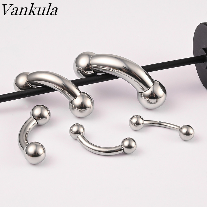 Vankula 1 buc din oțel inoxidabil 316L Piercing intern pentru sprâncene Banana dublă bilă curbată Barbell piercing bijuterii