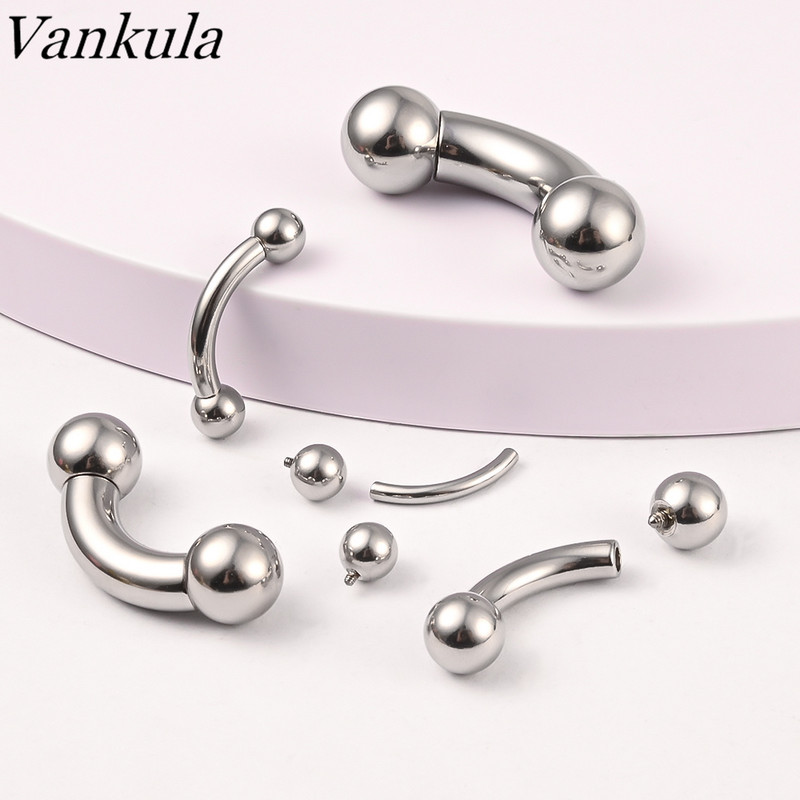 Vankula 1 buc din oțel inoxidabil 316L Piercing intern pentru sprâncene Banana dublă bilă curbată Barbell piercing bijuterii
