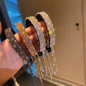 Bentite cu ciucuri cu stras strălucitor pentru femei, bentiță de păr de cristal, temperament, accesorii de păr agățate, bijuterii de nuntă de mireasă