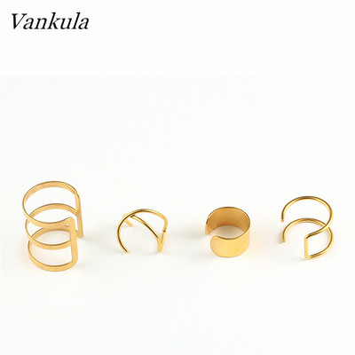 Vankula New Fashion Manșete de urechi mici și subțiri Manșete de urechi pentru urechi neperforate Cercei de cartilaj fals din oțel inoxidabil pentru femei sau bărbați