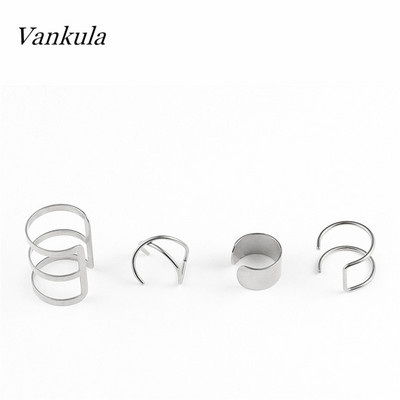 Vankula New Fashion Manșete de urechi mici și subțiri Manșete de urechi pentru urechi neperforate Cercei de cartilaj fals din oțel inoxidabil pentru femei sau bărbați