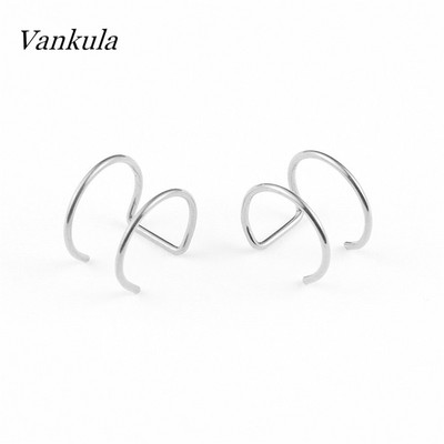 Vankula New Fashion Manșete de urechi mici și subțiri Manșete de urechi pentru urechi neperforate Cercei de cartilaj fals din oțel inoxidabil pentru femei sau bărbați