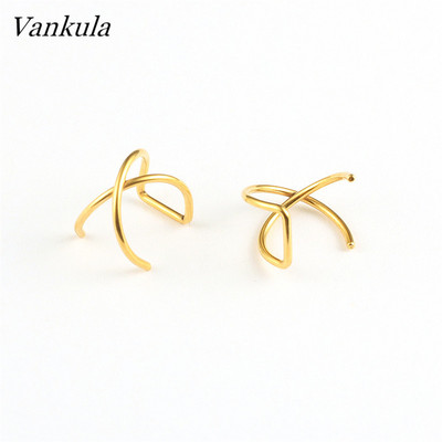 Vankula New Fashion Manșete de urechi mici și subțiri Manșete de urechi pentru urechi neperforate Cercei de cartilaj fals din oțel inoxidabil pentru femei sau bărbați