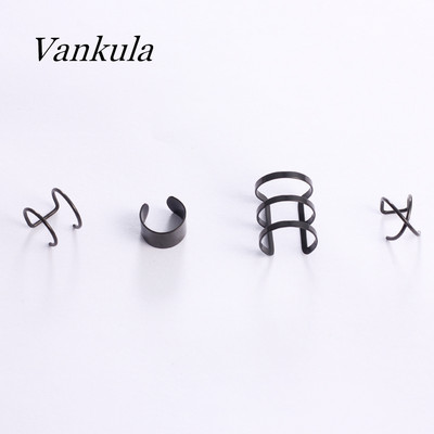 Vankula New Fashion Manșete de urechi mici și subțiri Manșete de urechi pentru urechi neperforate Cercei de cartilaj fals din oțel inoxidabil pentru femei sau bărbați