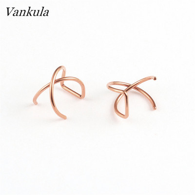 Vankula New Fashion Manșete de urechi mici și subțiri Manșete de urechi pentru urechi neperforate Cercei de cartilaj fals din oțel inoxidabil pentru femei sau bărbați