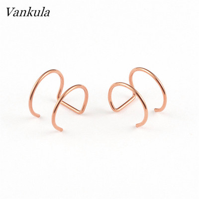 Vankula New Fashion Manșete de urechi mici și subțiri Manșete de urechi pentru urechi neperforate Cercei de cartilaj fals din oțel inoxidabil pentru femei sau bărbați