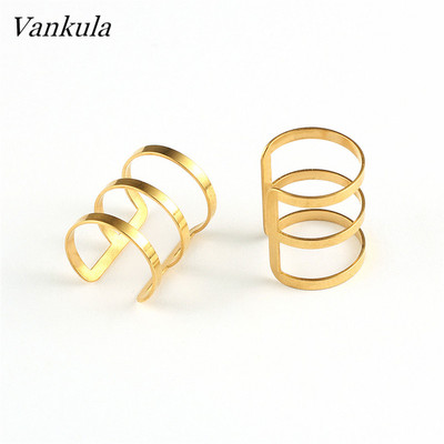 Vankula New Fashion Manșete de urechi mici și subțiri Manșete de urechi pentru urechi neperforate Cercei de cartilaj fals din oțel inoxidabil pentru femei sau bărbați