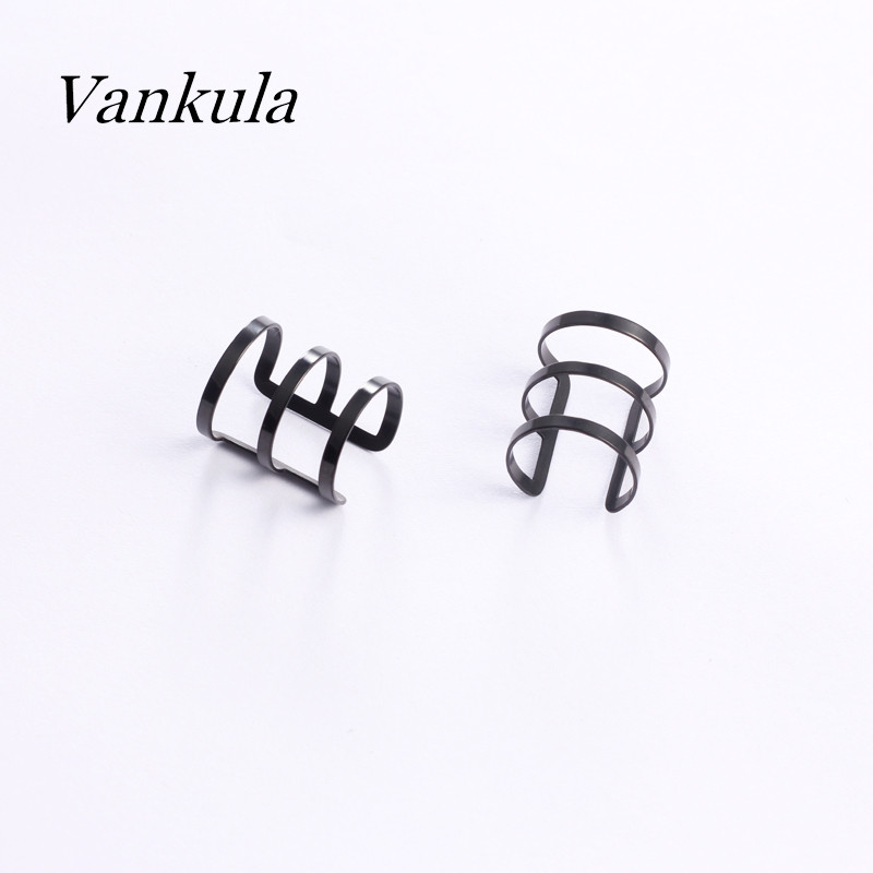 Vankula New Fashion Manșete de urechi mici și subțiri Manșete de urechi pentru urechi neperforate Cercei de cartilaj fals din oțel inoxidabil pentru femei sau bărbați