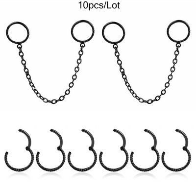 Vankula 1 buc. Lanț din oțel inoxidabil Inel cu cerc pentru nas Septum Buze Știfturi Cercei pentru cartilaj Rotunzi Tragus Piercing ureche Bijuterii pentru corp