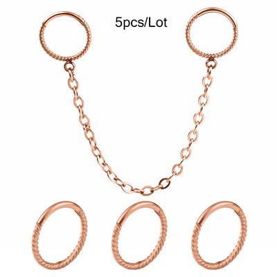 Vankula 1 buc. Lanț din oțel inoxidabil Inel cu cerc pentru nas Septum Buze Știfturi Cercei pentru cartilaj Rotunzi Tragus Piercing ureche Bijuterii pentru corp