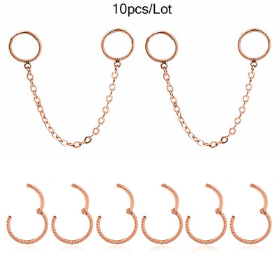 Vankula 1 buc. Lanț din oțel inoxidabil Inel cu cerc pentru nas Septum Buze Știfturi Cercei pentru cartilaj Rotunzi Tragus Piercing ureche Bijuterii pentru corp