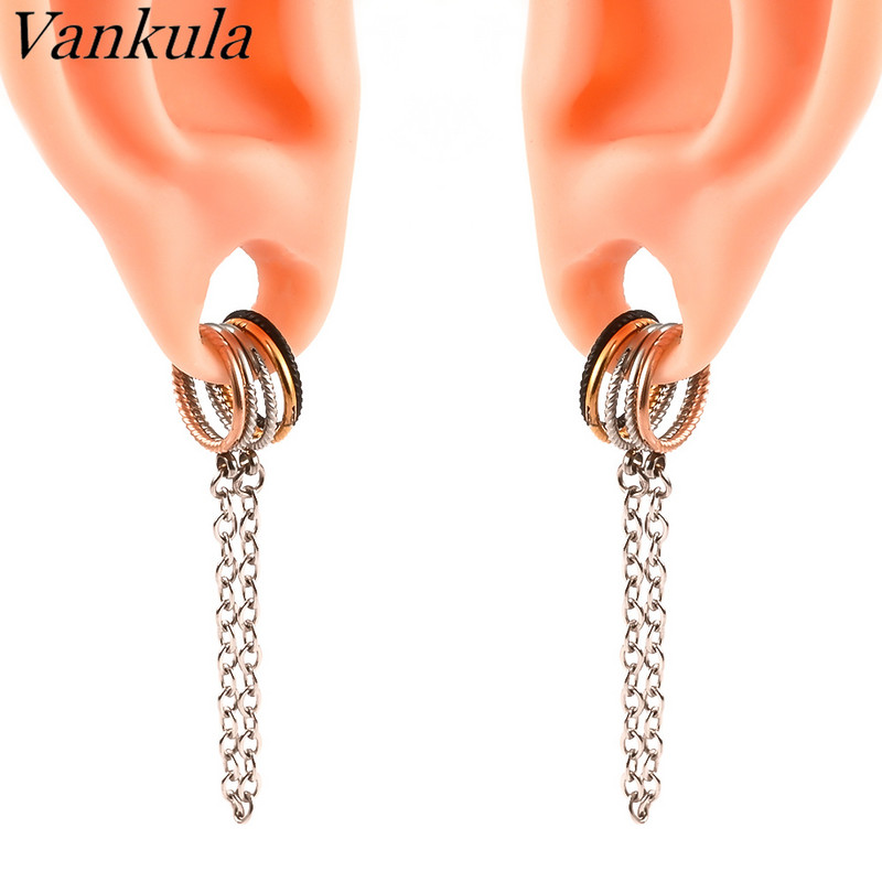 Vankula 1 buc. Lanț din oțel inoxidabil Inel cu cerc pentru nas Septum Buze Știfturi Cercei pentru cartilaj Rotunzi Tragus Piercing ureche Bijuterii pentru corp