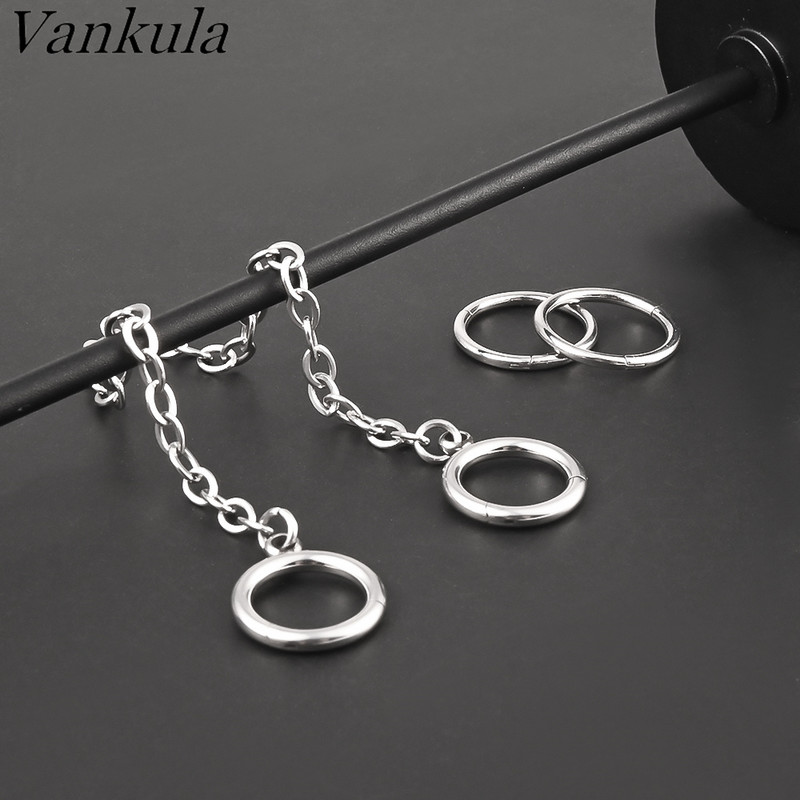 Vankula 1 buc. Lanț din oțel inoxidabil Inel cu cerc pentru nas Septum Buze Știfturi Cercei pentru cartilaj Rotunzi Tragus Piercing ureche Bijuterii pentru corp